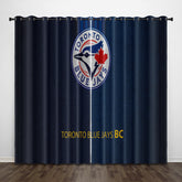 Toronto Baseball Blue Jays Blackout Curtains Drapes For Window Treatment Set